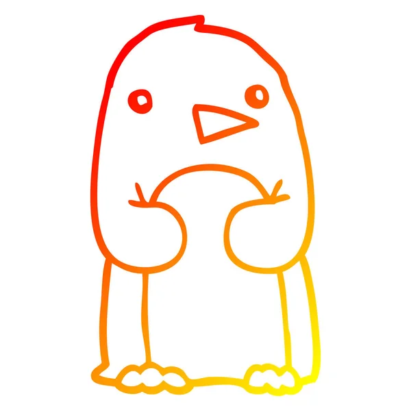 Chaud gradient ligne dessin dessin animé pingouin — Image vectorielle