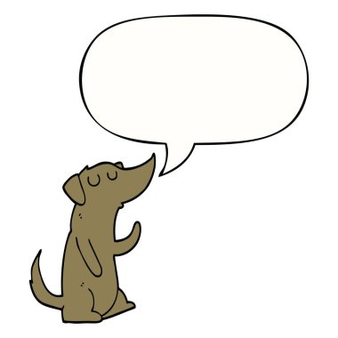 Çizgi film köpek ve konuşma balonu