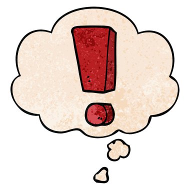 karikatür ünlem işareti ve grunge doku pa düşünce balonu