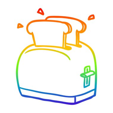 gökkuşağı gradyan çizgi çizim tost ekmek