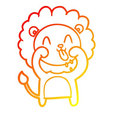 sıcak degrade çizgi çizim mutlu karikatür aslan