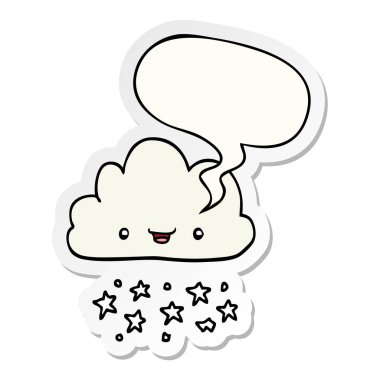 karikatür fırtına bulut ve konuşma kabarcık etiket
