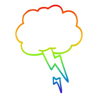 gökkuşağı degrade çizgi çizim karikatür fırtına bulut yıldırım ile