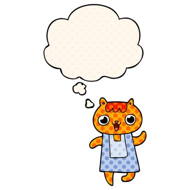 çizgi film kedi ve çizgi roman tarzında düşünce balonu