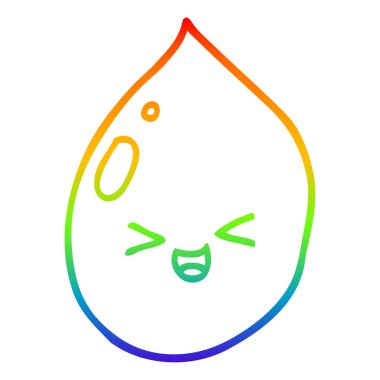 gökkuşağı gradyan çizgi çizim karikatür yağmur damlası