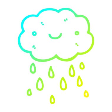 soğuk degrade çizgi çizim sevimli karikatür bulut