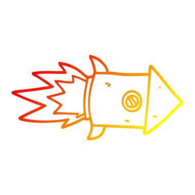 sıcak degrade çizgi çizim karikatür uzay roket