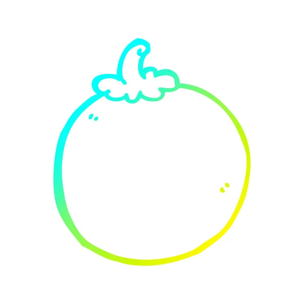 Linea gradiente freddo disegno cartone animato pomodoro — Vettoriale Stock