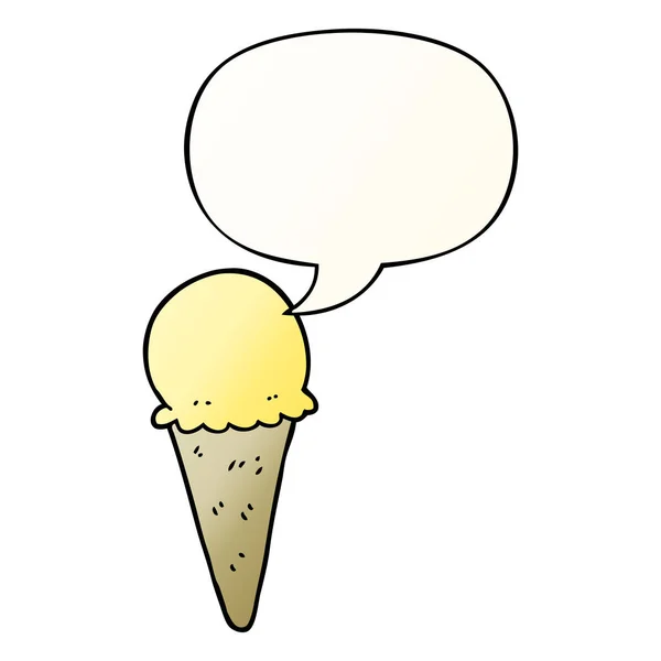 Kreslená zmrzlina a bublinová bublina v hladkém stylu přechodu — Stockový vektor