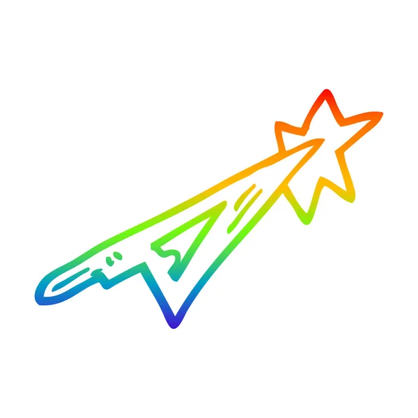 Rainbow Gradient Line Zeichnung Cartoon Skalpellklinge — Stockvektor