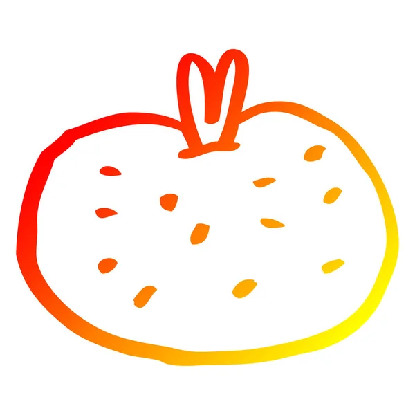 Linha gradiente quente desenho cartoon tomate — Vetor de Stock
