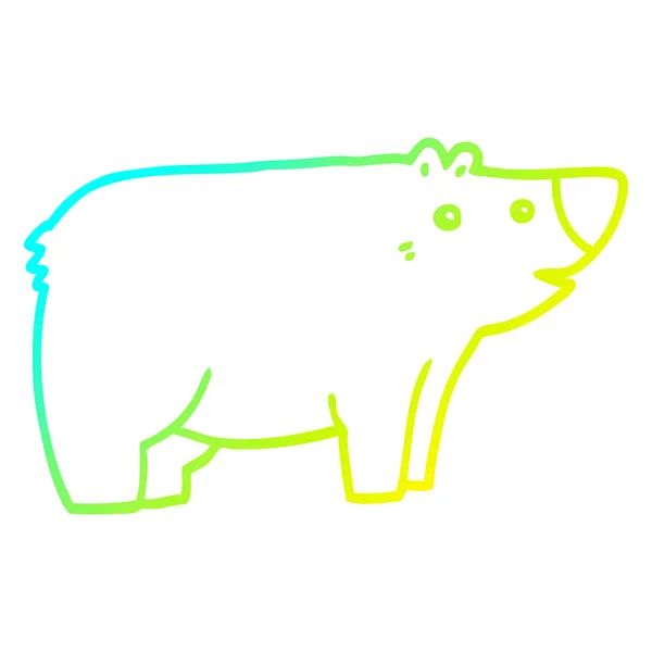 Κρύα γραμμή διαβάθμισης σχέδιο αρκούδα καρτούν — Διανυσματικό Αρχείο