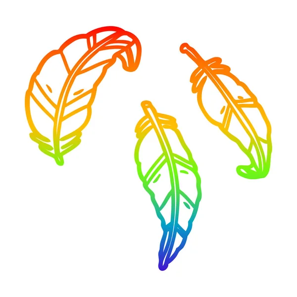 Línea de gradiente arco iris plumas de dibujo — Archivo Imágenes Vectoriales