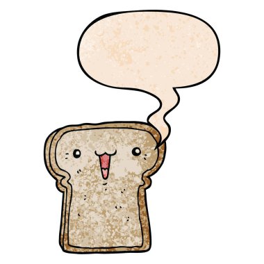 retro doku tarzında sevimli karikatür çizim ve konuşma balonu