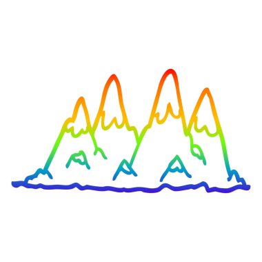 gökkuşağı gradyan çizgi çizim karikatür dağ aralığı