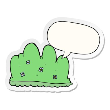 karikatür çit ve konuşma balonu etiket