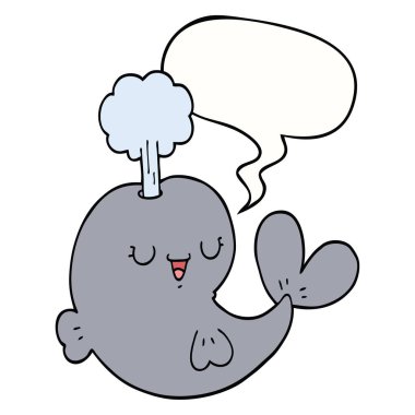 karikatür balina ve konuşma balonu