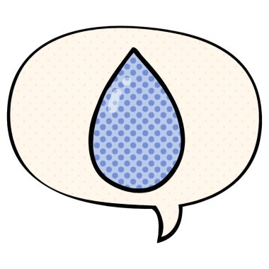 çizgi roman tarzında karikatür su damlacık ve konuşma balonu