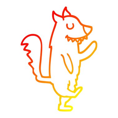 sıcak degrade çizgi çizim karikatür dans köpek