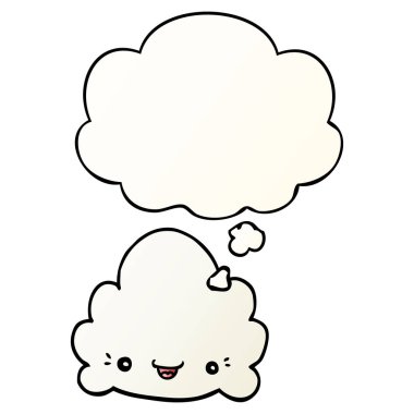 çizgi film bulutu ve düşünce balonu pürüzsüz degrade tarzında