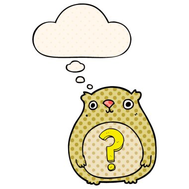 çizgi film meraklı ayı ve çizgi roman tarzında düşünce balonu