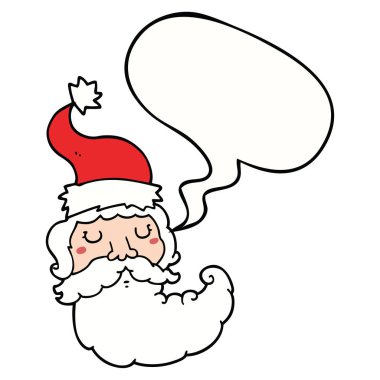 karikatür santa yüz ve konuşma balonu