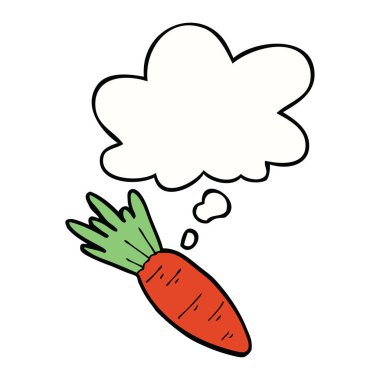 karikatür havuç ve düşünce balonu