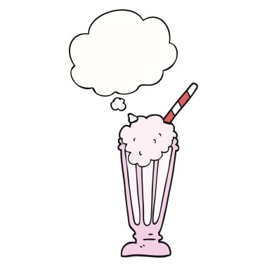 karikatür milkshake ve düşünce balonu