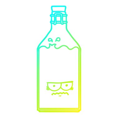 soğuk degrade çizgi çizim karikatür eski şişe