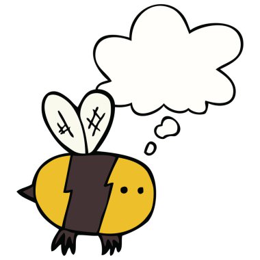 karikatür arı ve düşünce balonu