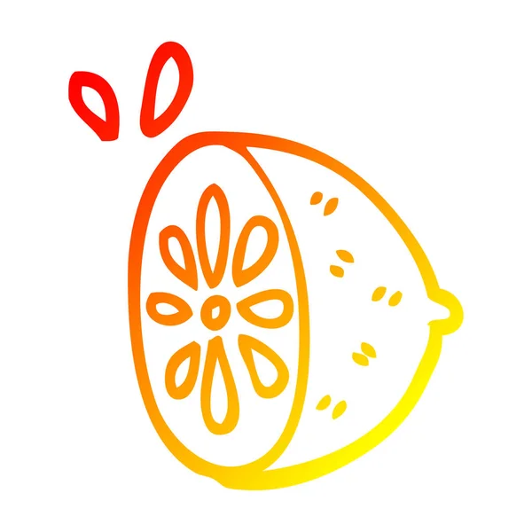 Linea gradiente caldo disegno cartone animato frutta calce — Vettoriale Stock