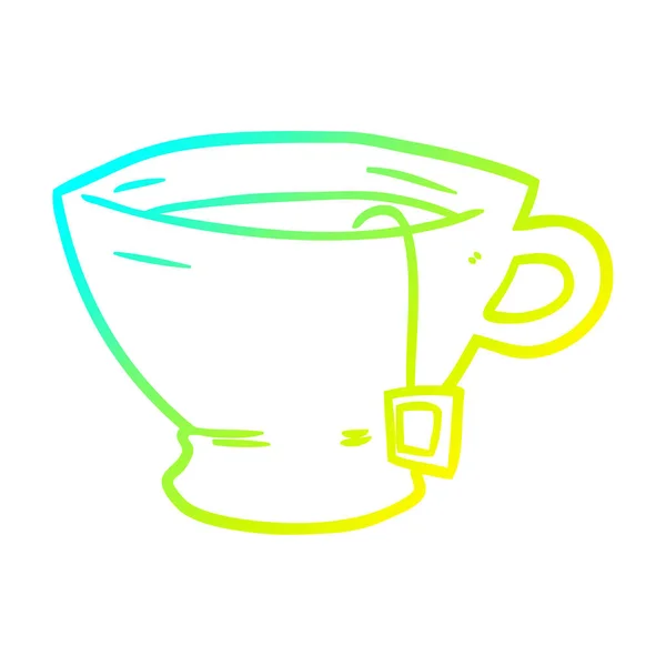 Línea de gradiente frío dibujo taza de té — Archivo Imágenes Vectoriales