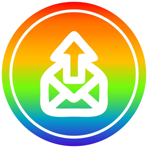 Enviar e-mail circular no espectro do arco-íris — Vetor de Stock