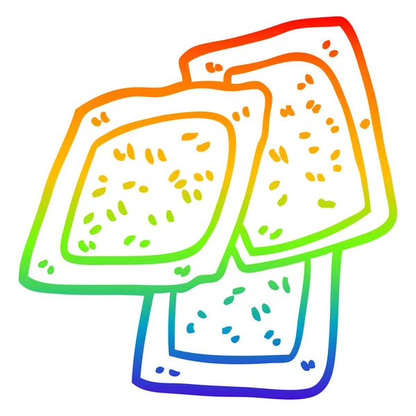 Arco-íris linha gradiente desenho desenhos animados teabags — Vetor de Stock