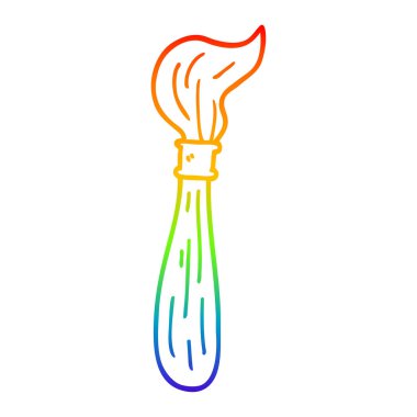 gökkuşağı gradyan çizgi çizim karikatür boya fırçası