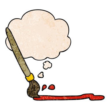 karikatür paintbrush ve grunge doku desen düşünce kabarcık 