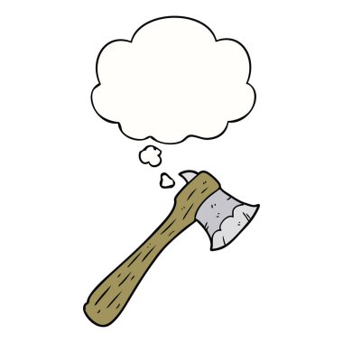 karikatür balta ve düşünce balonu