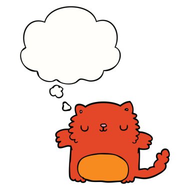 karikatür kedi ve düşünce balonu