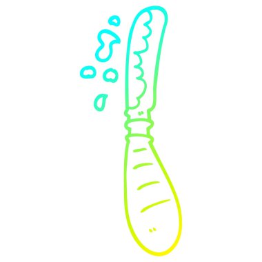 soğuk degrade çizgi çizim karikatür tereyağı bıçak