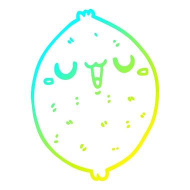 soğuk degrade çizgi çizim karikatür mutlu limon