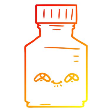 sıcak degrade çizgi çizim karikatür hap kavanoz