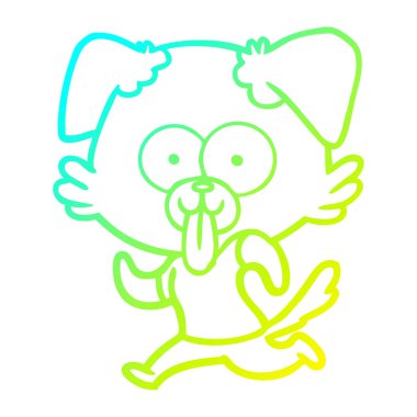 dil dışarı yapışmasını ile soğuk degrade çizgi çizim karikatür köpek