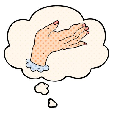 çizgi film el ve çizgi roman tarzında düşünce balonu