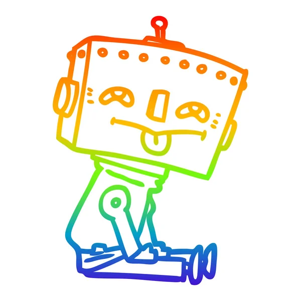 Duhový gradient čára kresba kreslený robot — Stockový vektor