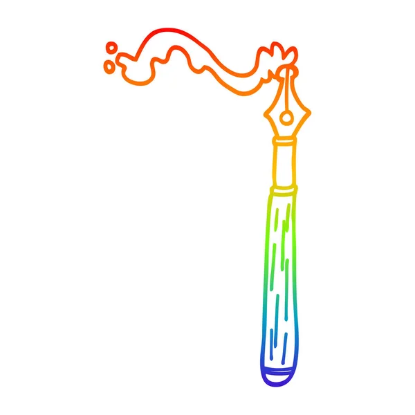Regenboog kleurovergang lijntekening cartoon inkt pen — Stockvector