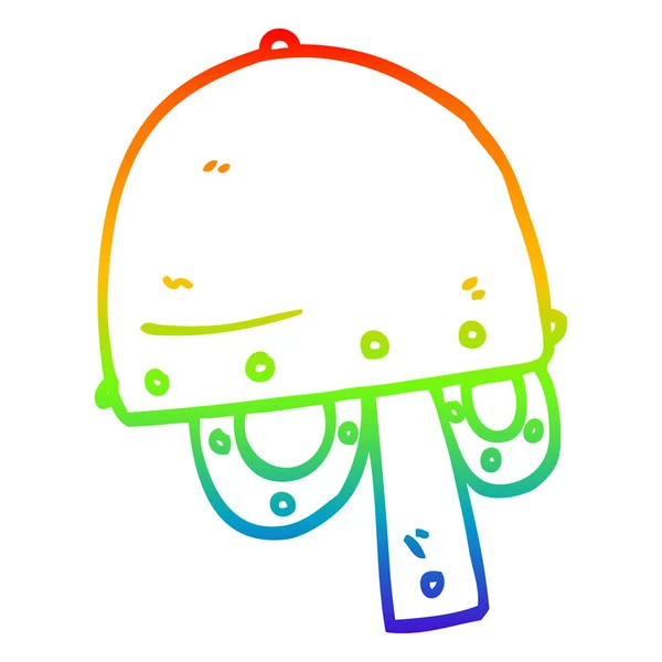 Rainbow gradient ligne dessin dessin dessin animé casque viking — Image vectorielle