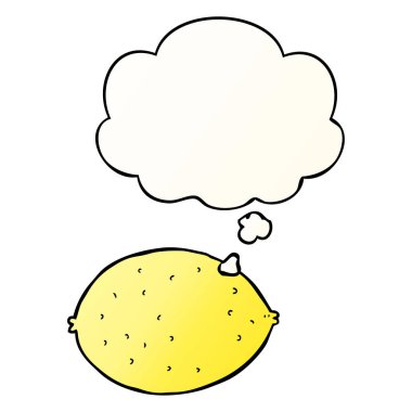 karikatür limon ve pürüzsüz degrade tarzında düşünce balonu