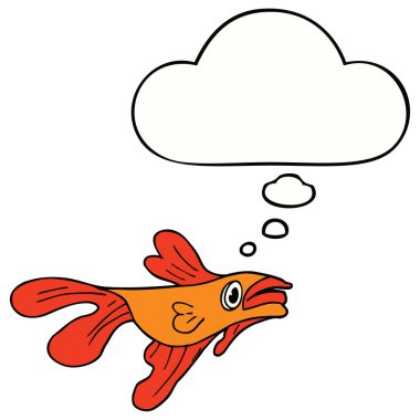 çizgi film mücadele balık ve düşünce balonu