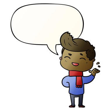 çizgi film adam gülme ve pürüzsüz degrade tarzında konuşma balonu