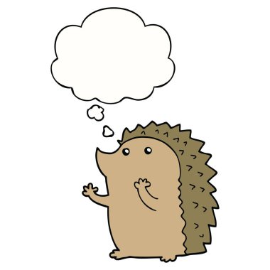 karikatür kirpi ve düşünce balonu